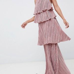 ASOS Dusty Pink Tiered Maxi, size 6